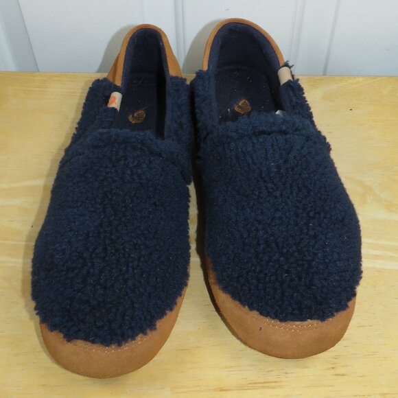 Acorn Women's Slippers Moc II Navy Popcorn Collapsible Heel Size 9.5-10.5 - Picture 2 of 5